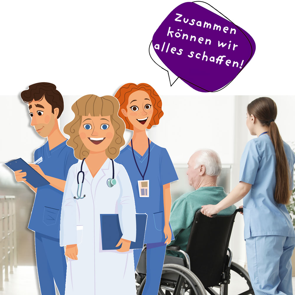 Pflegekräfte im Seniorenheim die durch die Personalvermittlung für Pflegekräfte vermittelt wurden